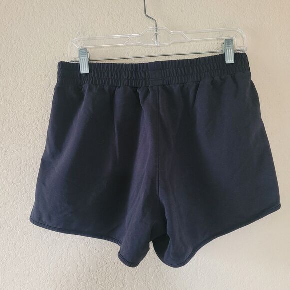 PACT Organic Cotton The Studio Curved Hem Shorts Medium Black Active Athleisure - Picture 8 of 8